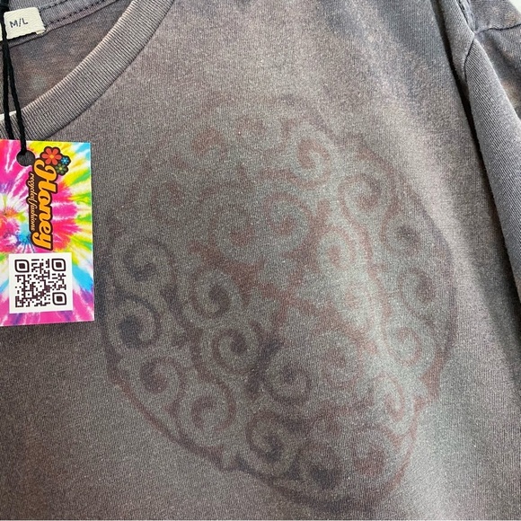 Marine Layer Upcycled Tee Shirt Mens Size Medium Large Gray Acid Wash Stencil - Picture 5 of 12